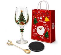 Juego de caja de regalo de colección de copas de vino 3D de Navidad (G)