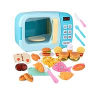 Juego de Cocina Infantil - Microondas de Juguete Con Luz y Sonido | Cocina Electrónica a Pilas Con Accesorios de Comida Para Aprendizaje Temprano, Juego de Rol Imaginativo Para Niños y Niñas