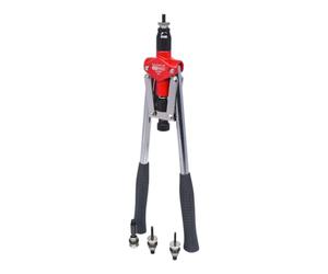 Juego de remachadoras de mano con brazos largos para casquillos roscados, 10 pzs.