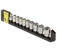 Juego de vasos 1/2" en rail, 10 piezas