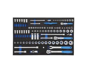 Juego de vasos de 1/4"-3/8"-1/2" en módulo CT 4/4, 91 pzs