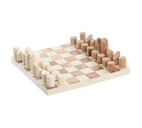 JUEGO SET 2 RESINA MADERA 30X30X3 AJEDREZ NATURAL