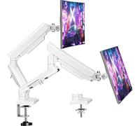 JUEN-Ev6012W Support De Moniteur Pour 2 Écrans De 13 À 32 "",Supporte Un Moniteur De 2 À 9 Kg Avec Vesa 75/100 Mm,Bras De Moniteur À Ressort À Gaz Inclinable,Pivotant,Blanc