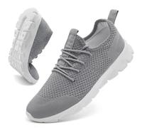 JUEQIBAA Baskets Hommes Chaussures De Course sur Route Sneaker Gym Athlétique Respirant Sports De Plein Jogging Léger Confortable Casual Chaussures De Marche Homme Gris 49