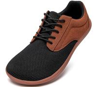 JUEQIBAA Homme Chaussures Pieds Nus Orteil Large Baskets Minimaliste Chaussures Décontractées Respirant Poids Léger pour Marcher Courir L'haltérophilie Marron 42