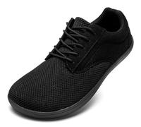 JUEQIBAA Homme Chaussures Pieds Nus Orteil Large Baskets Minimaliste Chaussures Décontractées Respirant Poids Léger pour Marcher Courir L'haltérophilie Noir 42