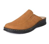 Jürgen Hirsch Sabots en cuir Ergo 04 pour homme, semelle ergonomique interchangeable avec rembourrage doux au niveau du talon, marron, 43 EU