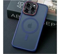 JUESHITUO pour Coque iPhone 15 Pro Max MagSafe (avec Protection Intégrée de la Caméra) [Aimants Puissants Top N56] Coque de Téléphone Anti-Rayures Mate pour iPhone 15 Pro Max Titane Bleu