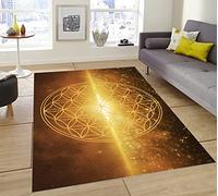 JUEWEIER Tapis Fleur de Vie 3D, Tapis Pop imprimé étoilé Moderne, Tapis de décoration de Salon de Chambre à Coucher