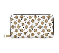 JUEXDEME Cookies Food Chip Biscuits Long Pochette en simili cuir Chic Élégant Portefeuille pour femme moderne Grande capacité Porte-cartes et poches de rangement Sac à main durable pour voyage