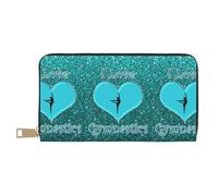 JUEXDEME I Love Gymnastics Long portefeuille en similicuir chic et élégant pour femme moderne avec porte-cartes et poches de rangement, sac à main durable pour voyage quotidien, blanc, Taille unique