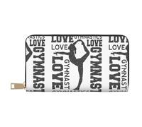 JUEXDEME Love Gymnastics Long portefeuille en similicuir chic et élégant pour femme moderne avec porte-cartes et poches de rangement, sac à main durable pour voyage quotidien, blanc, Taille unique
