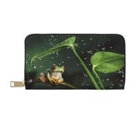 JUEXDEME Peace Tree Frog Long portefeuille en similicuir chic et élégant pour femmes modernes avec porte-cartes et poches de rangement, sac à main durable pour voyage quotidien, blanc, Taille unique