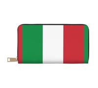 JUEXDEME Portefeuille long en similicuir avec drapeau de l'Italie - Chic et élégant - Portefeuille pour femme moderne - Grande capacité - Porte-cartes et poches de rangement - Sac à main durable pour