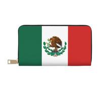 JUEXDEME Portefeuille long en similicuir avec motif drapeau du Mexique - Chic et élégant - Pour femme moderne - Grande capacité - Porte-cartes et poches de rangement - Sac à main durable pour voyage