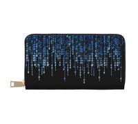 JUEXDEME The Blue Binary Long portefeuille en similicuir chic et élégant pour femme moderne avec porte-cartes et poches de rangement durables pour voyage quotidien, blanc, Taille unique