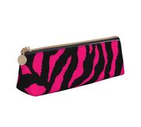 JUEXDEME Trousse à crayons en cuir rose avec fermeture éclair métallique pour étudiant, bureau, collège, blanc, Taille unique, Bagage à main