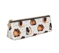 JUEXDEME Trousse à crayons fine en cuir de cochon d'Inde avec poche zippée métallique pour étudiant, bureau, collège, blanc, Taille unique, Bagage à main