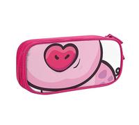 JUEXDEME Trousse pour fournitures scolaires et de bureau - Grande capacité - Motif cochon rose sourire - Trousse à crayons de grande capacité pour étudiants, papeterie, boîte à crayons, organiseur de