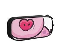 JUEXDEME Trousse pour fournitures scolaires et de bureau - Grande capacité - Motif cochon rose sourire - Trousse à crayons de grande capacité pour étudiants, papeterie, boîte à crayons, organiseur de