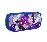 JUEXDEME Trousse pour fournitures scolaires et de bureau - Grande capacité - Motif fleur violette - Trousse à crayons de grande capacité pour étudiants, papeterie, organiseur de bureau avec fermeture