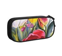 JUEXDEME Trousse pour fournitures scolaires et de bureau, grande capacité, motif tulipe, trousse à crayons de grande capacité pour étudiants, papeterie, boîte à crayons, organiseur de bureau avec