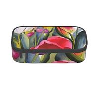 JUEXDEME Trousse pour fournitures scolaires et de bureau, grande capacité, motif tulipe, trousse à crayons de grande capacité pour étudiants, papeterie, boîte à crayons, organiseur de bureau avec