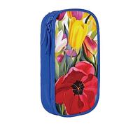 JUEXDEME Trousse pour fournitures scolaires et de bureau, grande capacité, motif tulipe, trousse à crayons de grande capacité pour étudiants, papeterie, boîte à crayons, organiseur de bureau avec