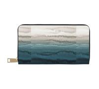 JUEXDEME Within The Tides Portefeuille long en similicuir chic et élégant pour femme moderne, grande capacité, porte-cartes et poches de rangement, sac à main durable pour voyage quotidien, blanc,