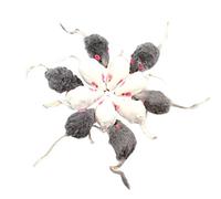 Jufjsfy 12 PièCes SéRies Faux Souris Chat pour Animaux de Compagnie Chat à Poils Longs Souris Sonore Cliquetis Doux RéEl de Fourrure de Lapin Son GrinçAnt Chat Jouet