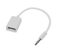 Jufjsfy 3.5mm Male AUX Audio Prise de Courant Jack vers USB 2.0 Femelle Cable Cordon De Voiture MP3 pour Smartphone Telephones Cellulaires