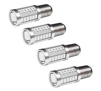 Jufjsfy 4 Pcs Rouge 1157 P21 / 5W Bay15D Super 33 SMD 5630 5730 LED Feux De Freins Lampe De Brouillard 21 / 5W Voiture Jour Fonctionnement Arretez Ampoules