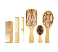 Jufjsfy 6 PC/Set Bois Peigne en Plein Air Coussin de Palette Perte de Cheveux Brosse de Massage Brosse à Cheveux Peigne Cuir Chevelu Soins des Cheveux Sain Peigne