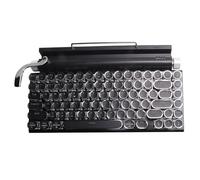 Jufjsfy Clavier pour machine à écrire rétro clavier Bluetooth fils clavier punk mécanique USB pour PC de bureau/ordinateur portable/téléphoneNoir