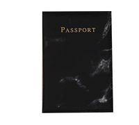 Jufjsfy Dames Passeport éTui Pu Marbre Documents de Titulaire de la Carte de CréDit Portefeuille Sac à Main Sac Pochette Noir
