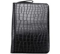 Jufjsfy Grande capacité Porte-stylo en cuir PU Noir Couleur 48 fentes Sac à crayons, Noir