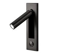 Jufjsfy Lampes de Lecture, TêTe de Lit Applique Murale Liseuse Encastré Interrupteur Poussoir Lampes Murales pour, Chambre Noir