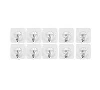 Jufjsfy Lot de 10 crochets adhésifs réutilisables, paroi transparente sans rayures, imperméable et résistant à l' pour salle de bain, chambre à coucher, cuisine, porte de réfrigérateur