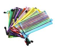 Jufjsfy Lot de 14 pochettes A6 en tissu avec fermeture éclair pour crayons, stylos, documents - Sac de rangement pour voyage, maquillage, fournitures de bureau, accessoires, 7 couleurs