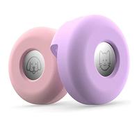 Jufjsfy Lot de 2 colliers pour chien - En silicone - Pour - Anti-perte d'air - Support pour animaux de compagnie - Violet + rose