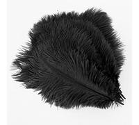 Jufjsfy Lot de 20 plumes d'autruche naturelles de 25 à 30 cm - Décoration de fête noire