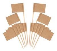 Jufjsfy Lot de 200 pics à dents vierges en papier kraft - Marqueurs pour cupcakes, décorations