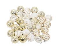 Jufjsfy Lot de 30 boules de Noël dorées de qualité supérieure pour décoration de