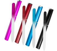 Jufjsfy Lot de 4 à ongles en verre avec étui, à ongles double face, manucure professionnelle
