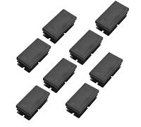 Jufjsfy Lot de 8 embouts aveugles rectangulaires en plastique noir 20 mm x 40 mm