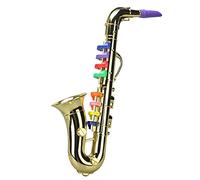 Jufjsfy Saxophone 8 Touches ColoréEs Accessoires de Simulation MéTalliques à des Instruments à Vent Musicaux pour Enfants Jouet d'anniversaire Or