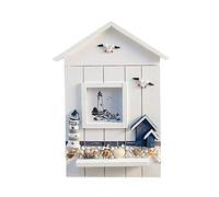 Jufjsfy SchlüSsel Armoire murale méditerranéenne nautique Support de clés Boîte de rangement Armoire