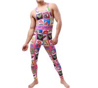 Juflam Hommes Lutte Singlet Le Maillot de Corps Vêtements de Sport Suspensoir sous-vêtements Débardeur de Lutte pour Homme (Rose, XL)