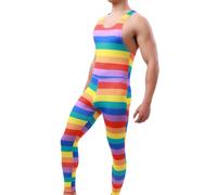 Juflam Hommes Lutte Singlet Le Maillot de Corps Vêtements de Sport Suspensoir sous-vêtements Débardeur de Lutte pour Homme (Rainbow, XL)
