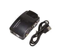 JUFUM Adaptateur AV vers VGA Convertisseur RCA VGA PC RCA Composite S-VidéO EntréE AV vers PC VGA LCD Convertisseur de Sortie BoîTier de Commutation